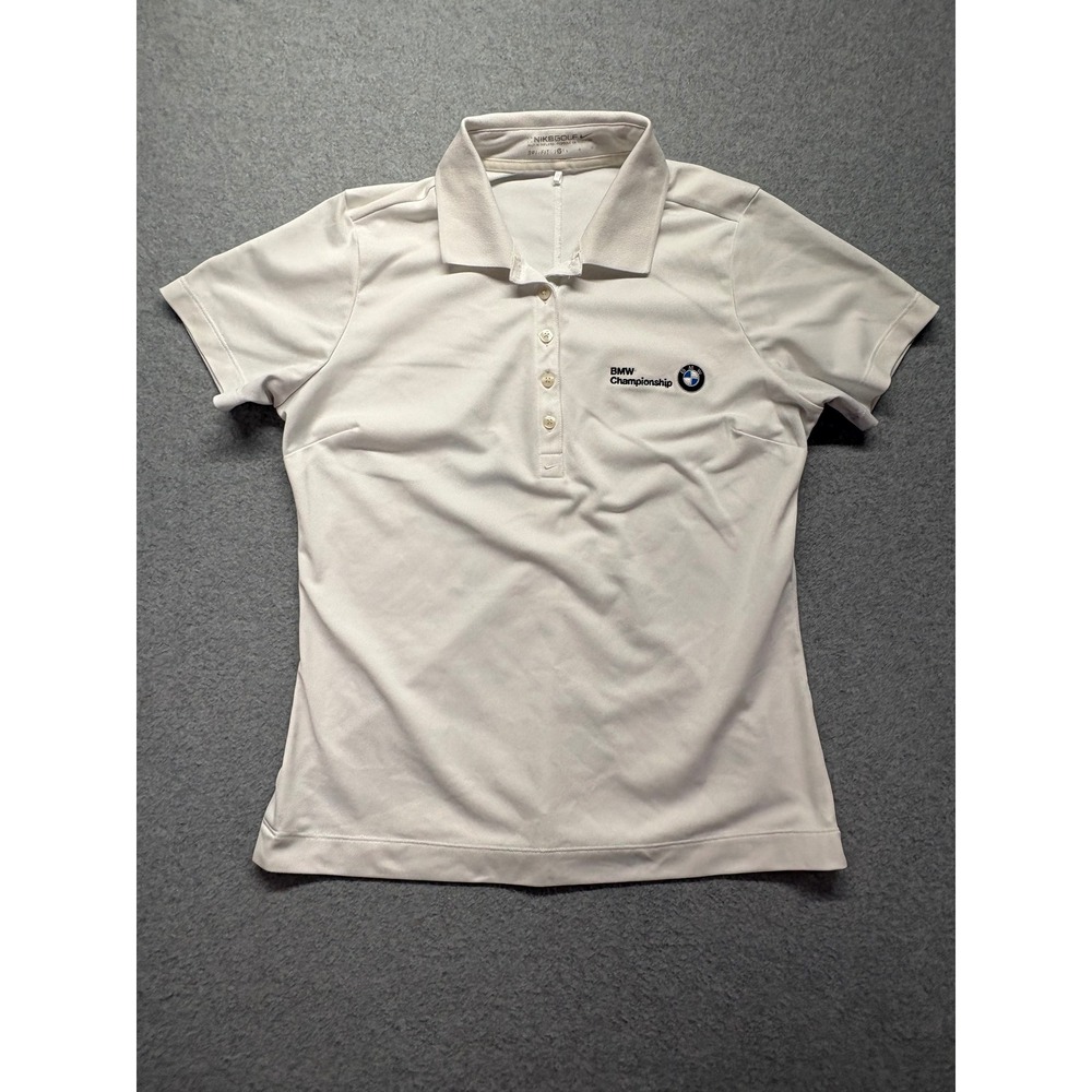 Nike Golf Womens Dri-FIT BMW Championship Polo Shirt White Large 394665-100‎